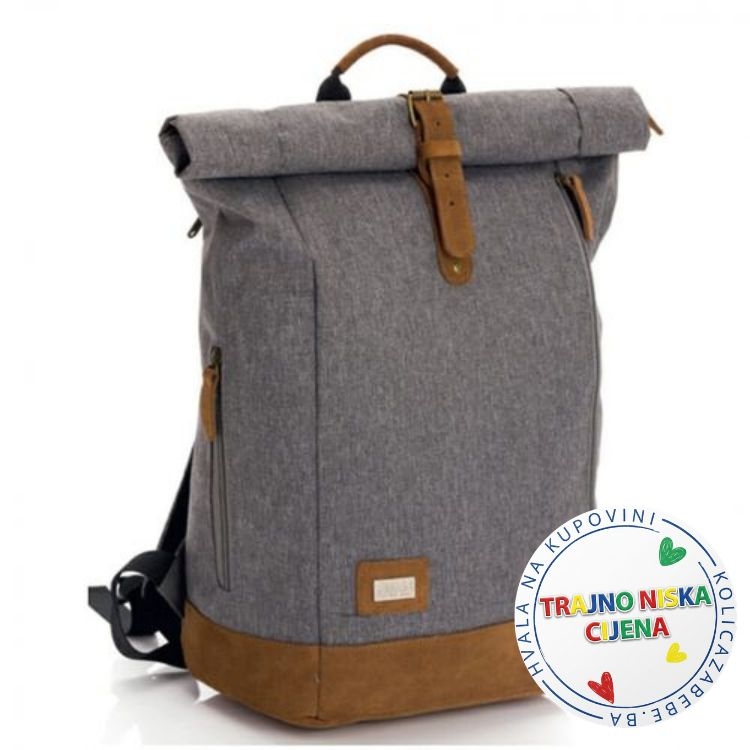 Fillikid torba/ruksak za pelene Rolltop Berlin, siva